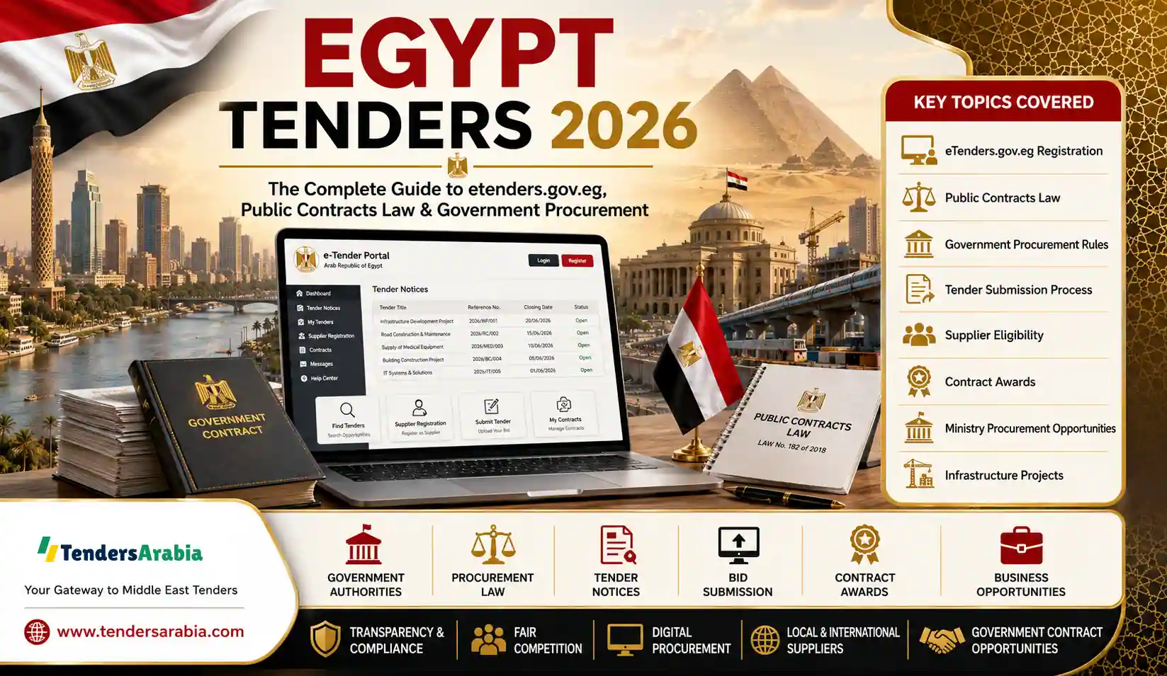 Egypt Tenders 2026: The Complete Guide to etenders.gov.eg, Public Contracts Law & Government Procurement