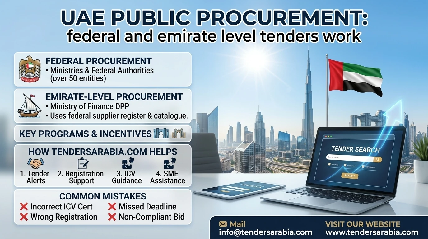 UAE Public Procurement - federal and emirate level tenders work